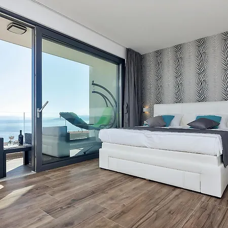 Βίλα Modern Selina Nera With Heated Pool & Sea View In Μακάρσκα