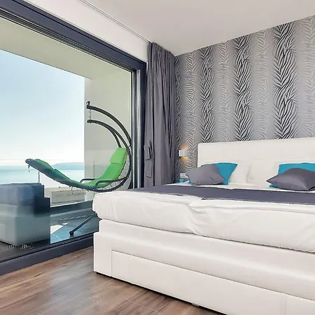Βίλα Modern Selina Nera With Heated Pool & Sea View In Μακάρσκα