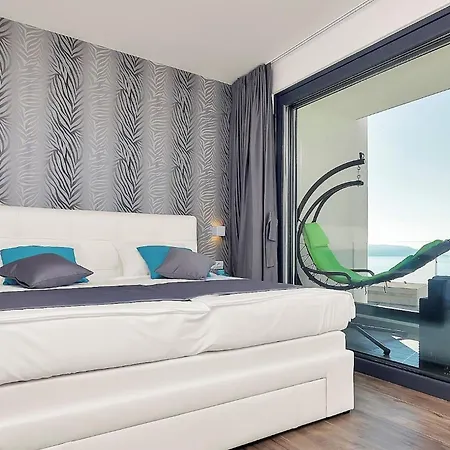 Modern Selina Nera With Heated Pool & Sea View In Βίλα Μακάρσκα